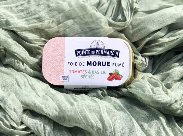 Foie de morue fumé tomates et basilic séchés 121g